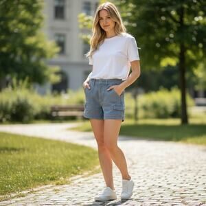 Hollister Gray Cargo Juniors 00/000 W24 Shorts Y2K Streetwear Casual EUC Women’s